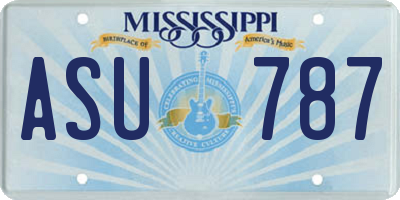 MS license plate ASU787
