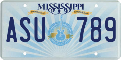 MS license plate ASU789