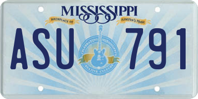 MS license plate ASU791