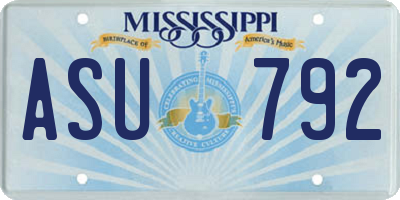 MS license plate ASU792