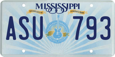 MS license plate ASU793