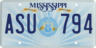 MS license plate ASU794