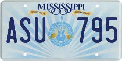 MS license plate ASU795