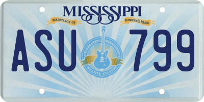 MS license plate ASU799