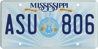 MS license plate ASU806