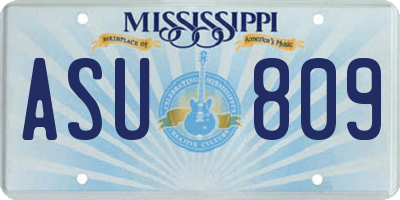 MS license plate ASU809