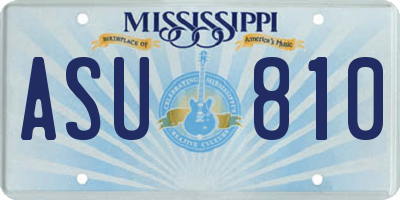 MS license plate ASU810
