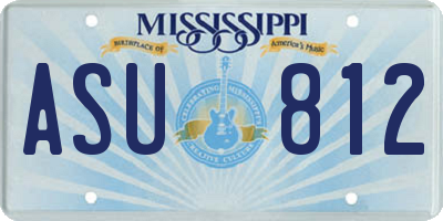 MS license plate ASU812