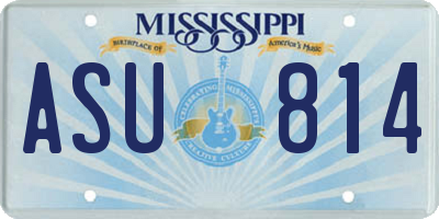 MS license plate ASU814