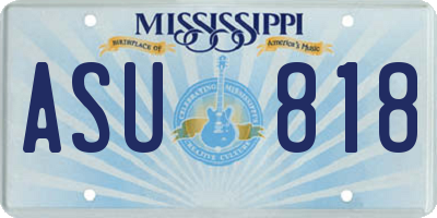 MS license plate ASU818