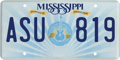 MS license plate ASU819