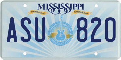 MS license plate ASU820