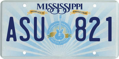 MS license plate ASU821