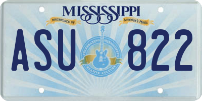 MS license plate ASU822