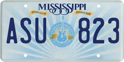 MS license plate ASU823