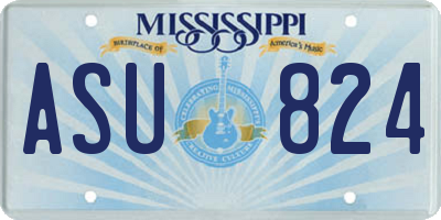 MS license plate ASU824