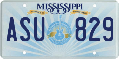 MS license plate ASU829