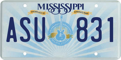 MS license plate ASU831