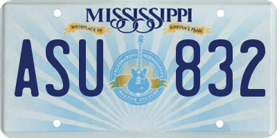 MS license plate ASU832