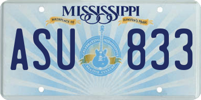 MS license plate ASU833