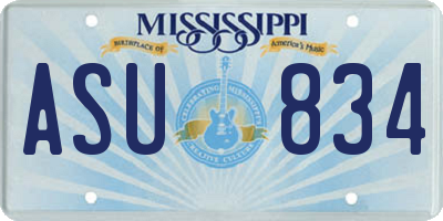 MS license plate ASU834