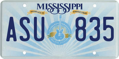MS license plate ASU835