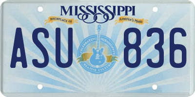 MS license plate ASU836