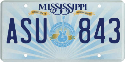 MS license plate ASU843