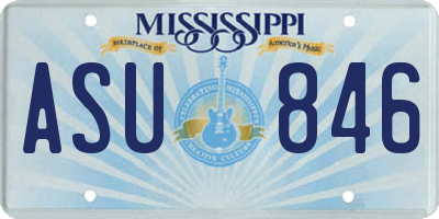 MS license plate ASU846