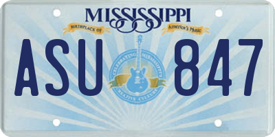 MS license plate ASU847