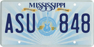 MS license plate ASU848