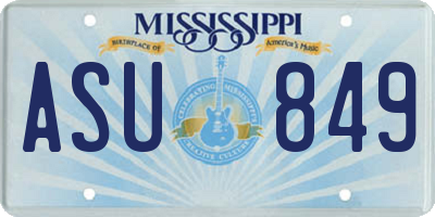 MS license plate ASU849