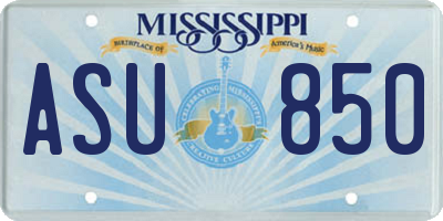 MS license plate ASU850