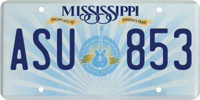 MS license plate ASU853