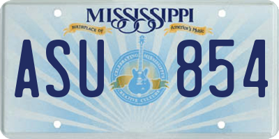 MS license plate ASU854