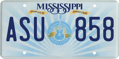 MS license plate ASU858