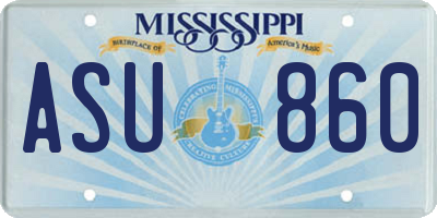 MS license plate ASU860