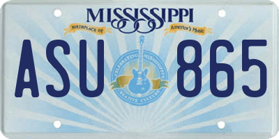 MS license plate ASU865