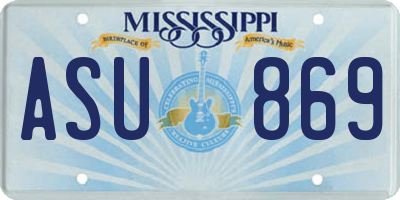 MS license plate ASU869