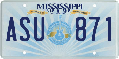 MS license plate ASU871