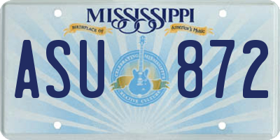 MS license plate ASU872