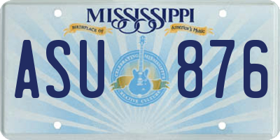 MS license plate ASU876