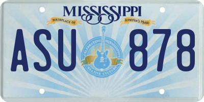 MS license plate ASU878