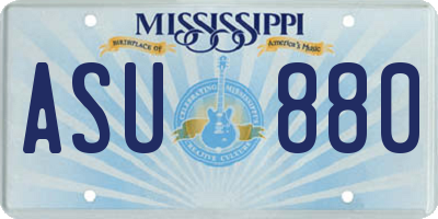 MS license plate ASU880
