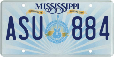 MS license plate ASU884