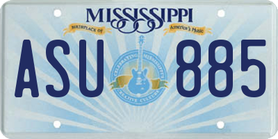 MS license plate ASU885