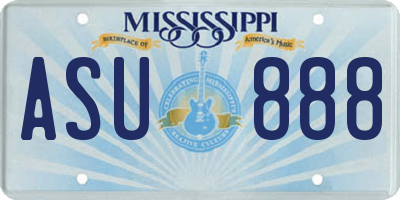 MS license plate ASU888
