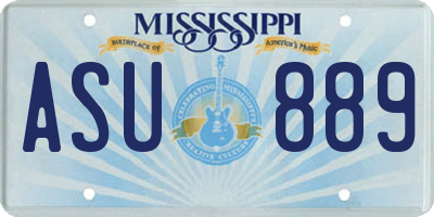 MS license plate ASU889