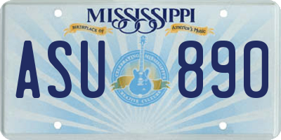 MS license plate ASU890