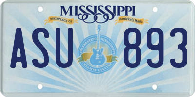 MS license plate ASU893